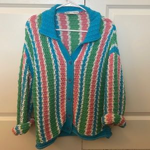 Zara collared crochet sweater